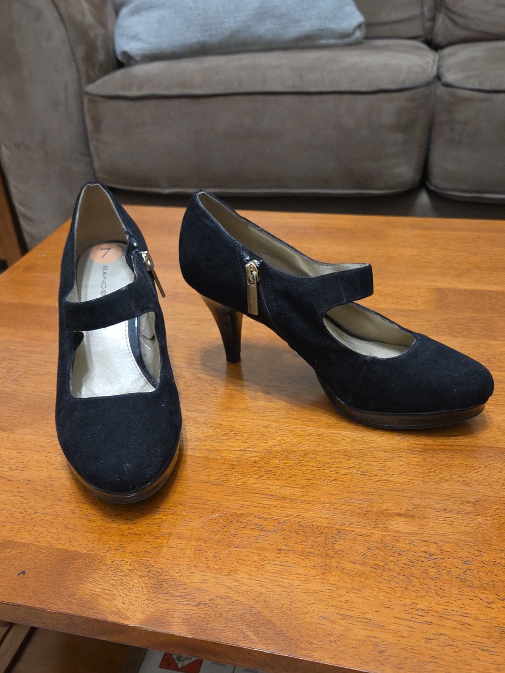 Black Suede Mary Jane Heels